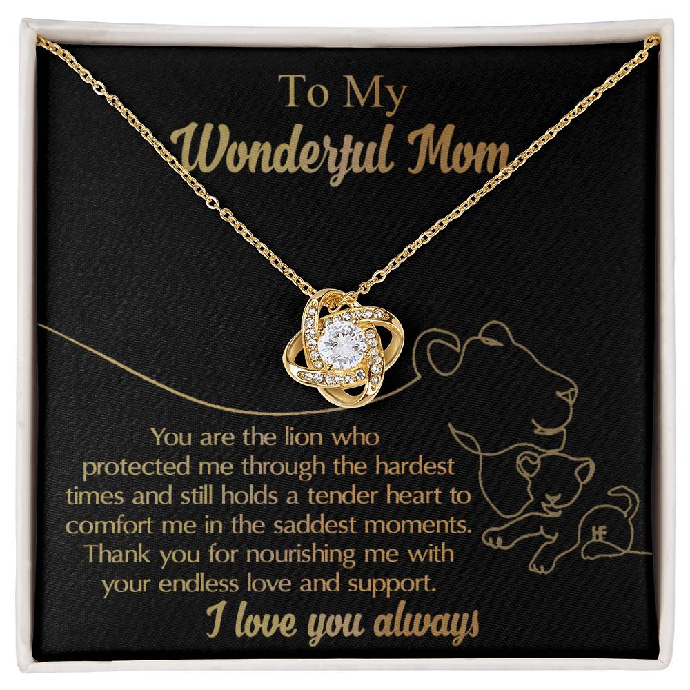 To My wonderful Lion Mom Necklace