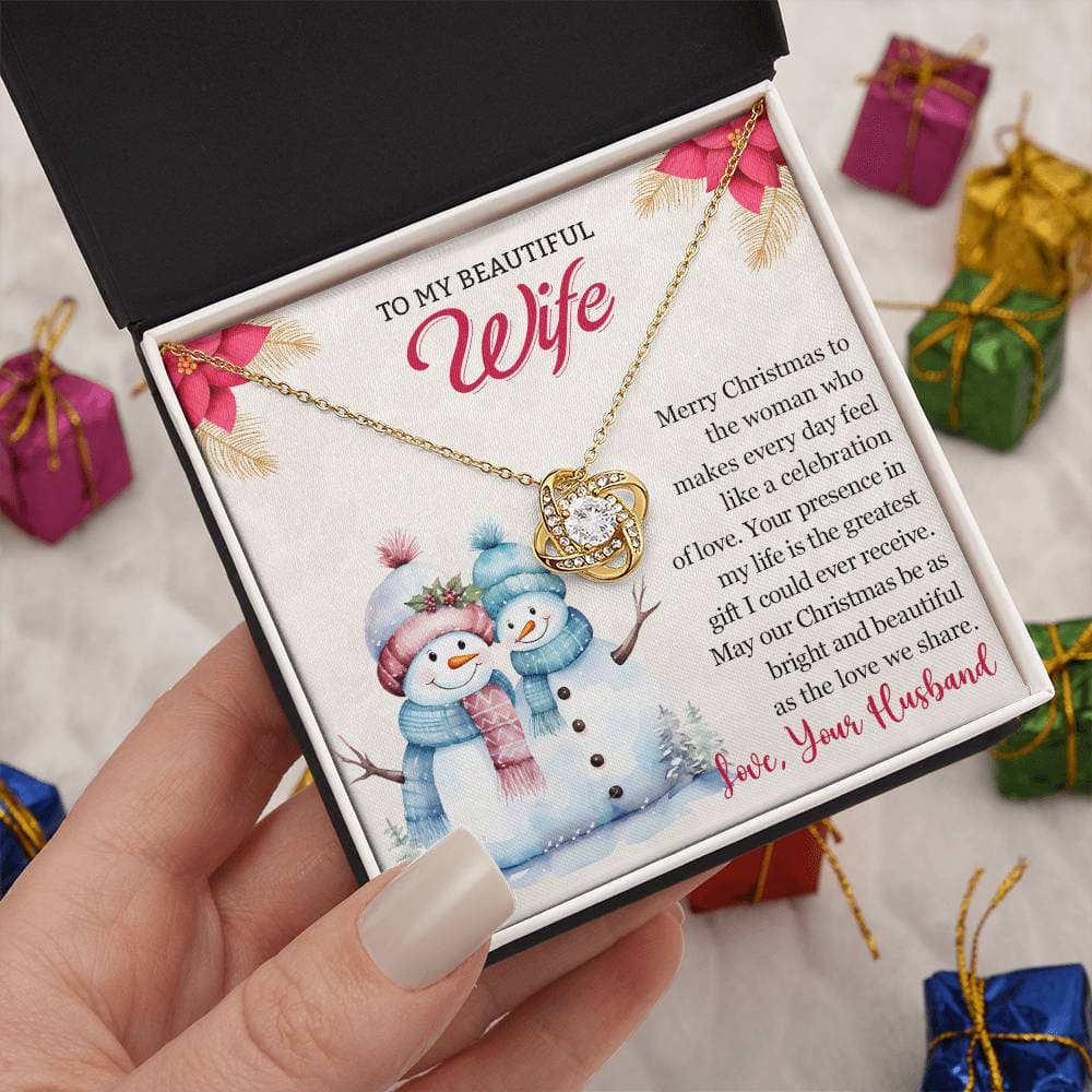 To My Beautiful Wife Christmas Necklace
