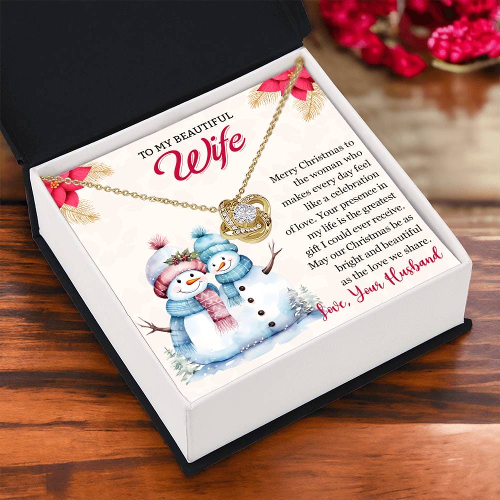 To My Beautiful Wife Christmas Necklace