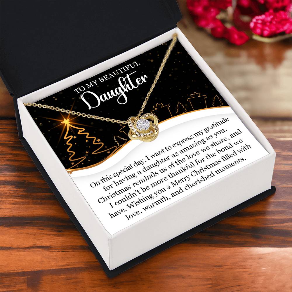 To my Beautiful Daughter Christmas Necklace