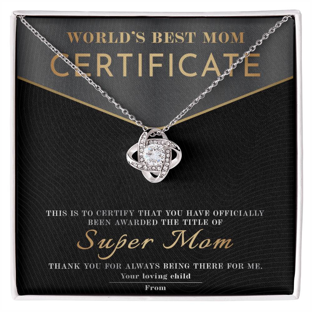 Best Mom Certificate Necklace
