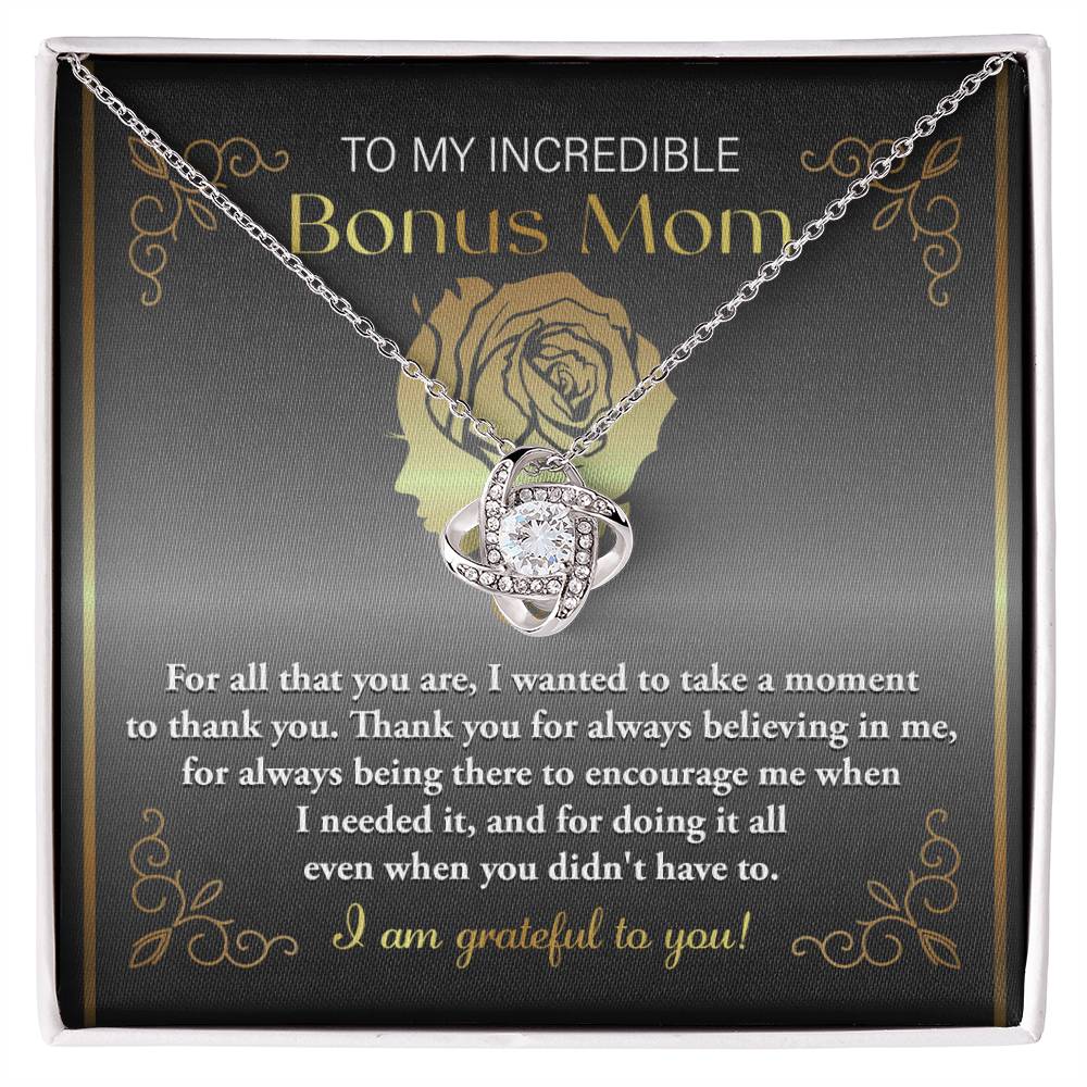 To my bonus Mom, I am grateful Necklace