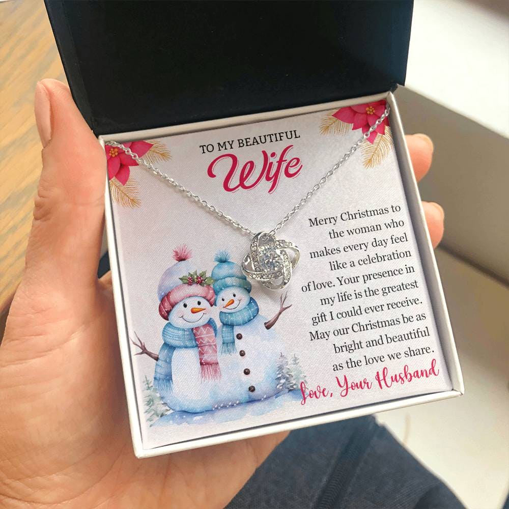 To My Beautiful Wife Christmas Necklace
