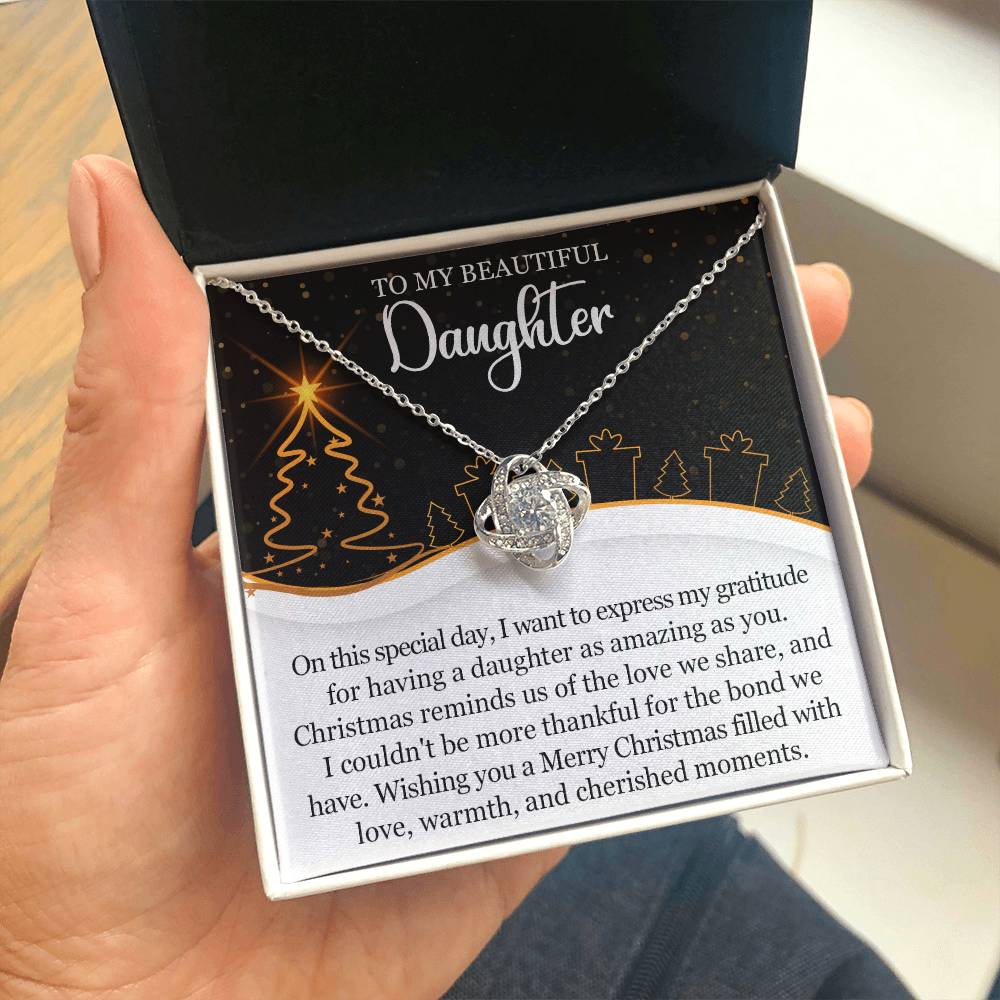 To my Beautiful Daughter Christmas Necklace