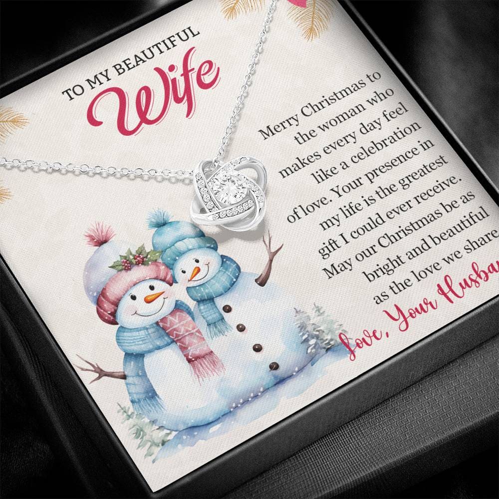 To My Beautiful Wife Christmas Necklace