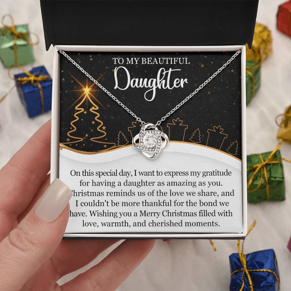 To my Beautiful Daughter Christmas Necklace