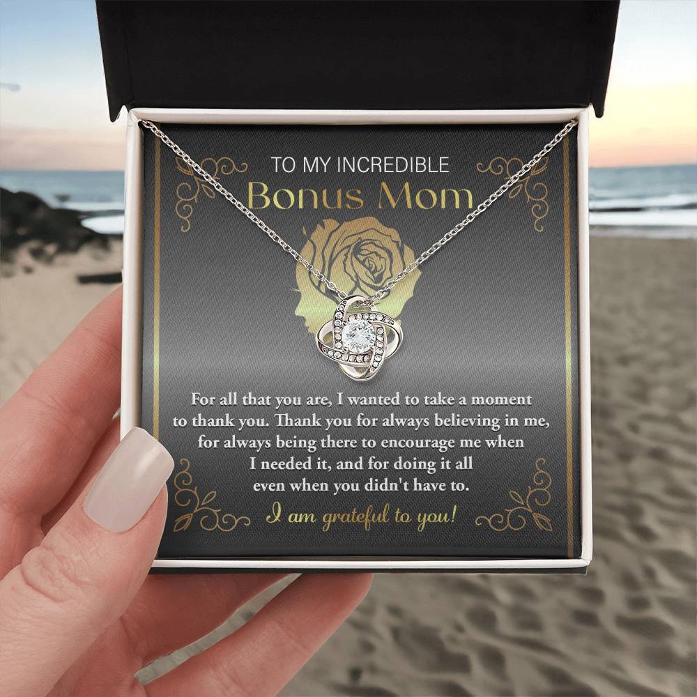 To my bonus Mom, I am grateful Necklace