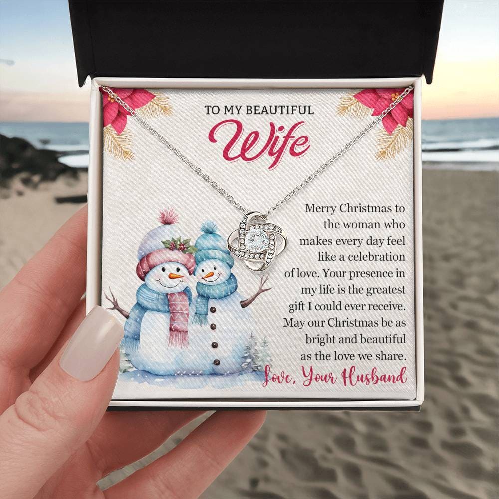 To My Beautiful Wife Christmas Necklace