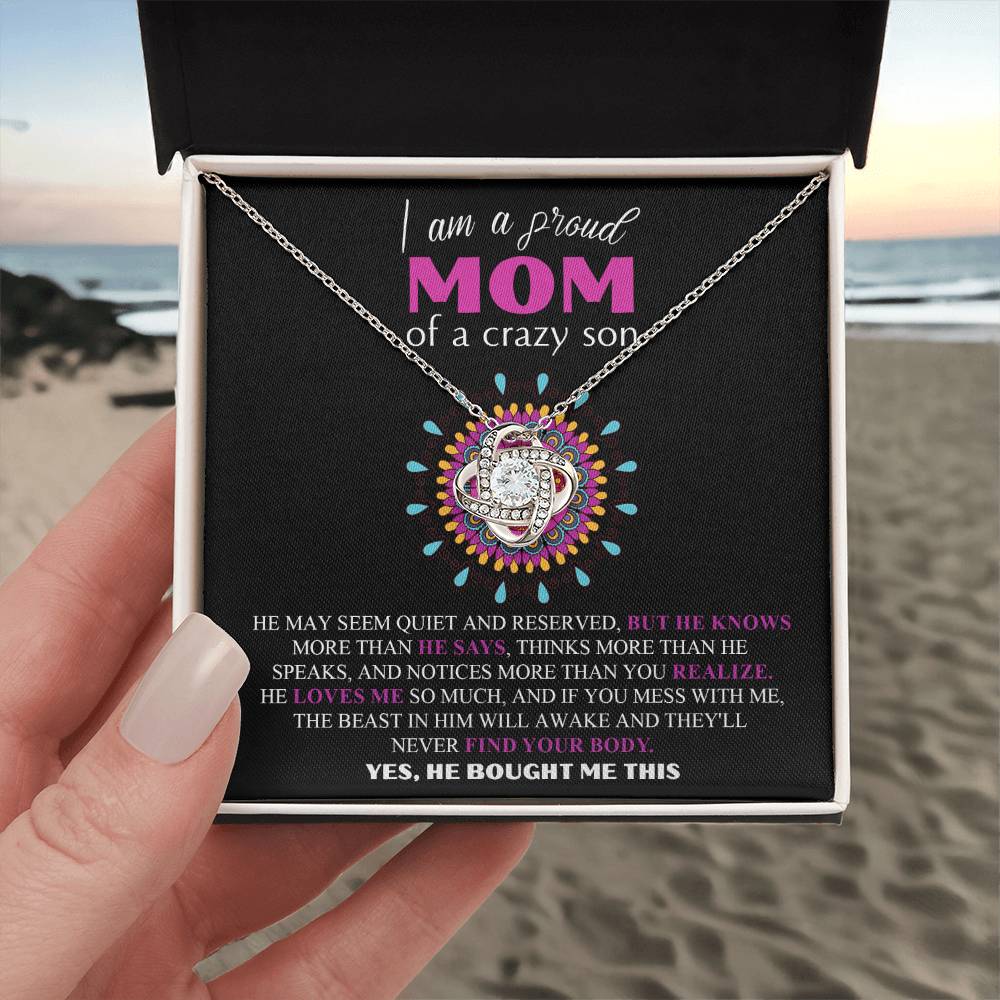 Proud Mom of a Crazy son Necklace
