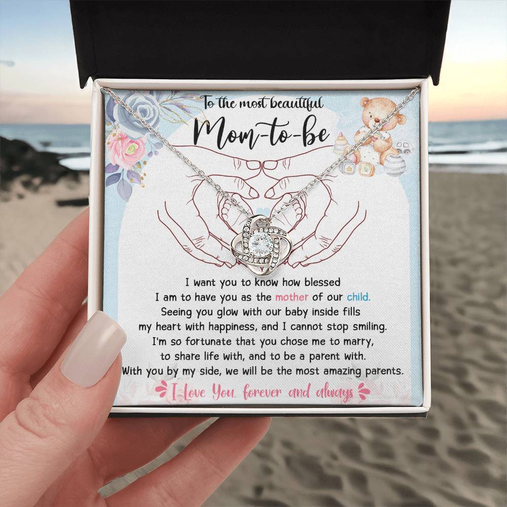 To The most beatiful Mom to be Necklace