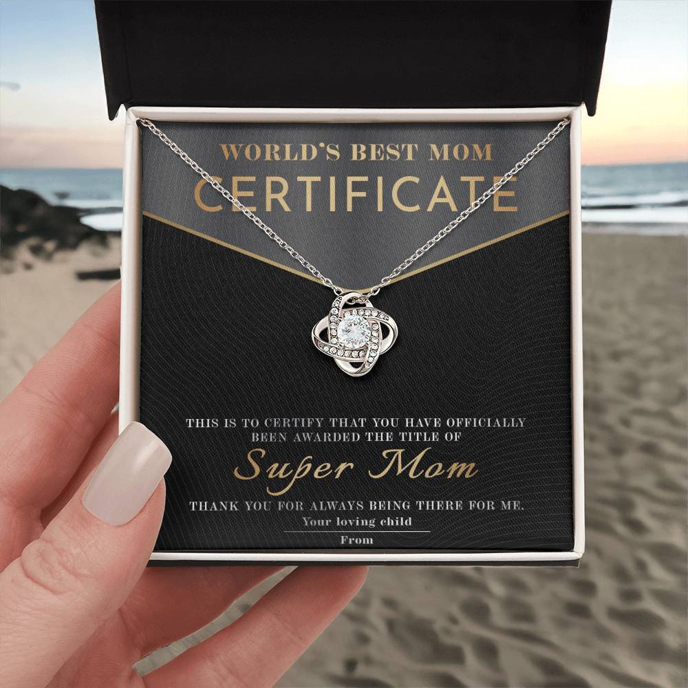 Best Mom Certificate Necklace