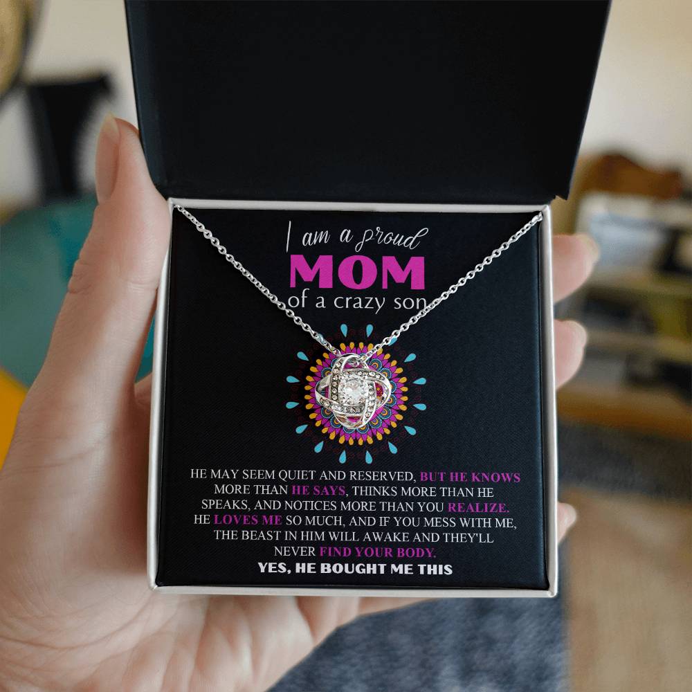 Proud Mom of a Crazy son Necklace