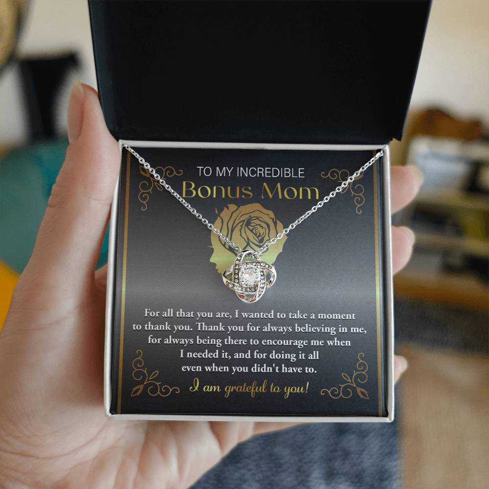 To my bonus Mom, I am grateful Necklace