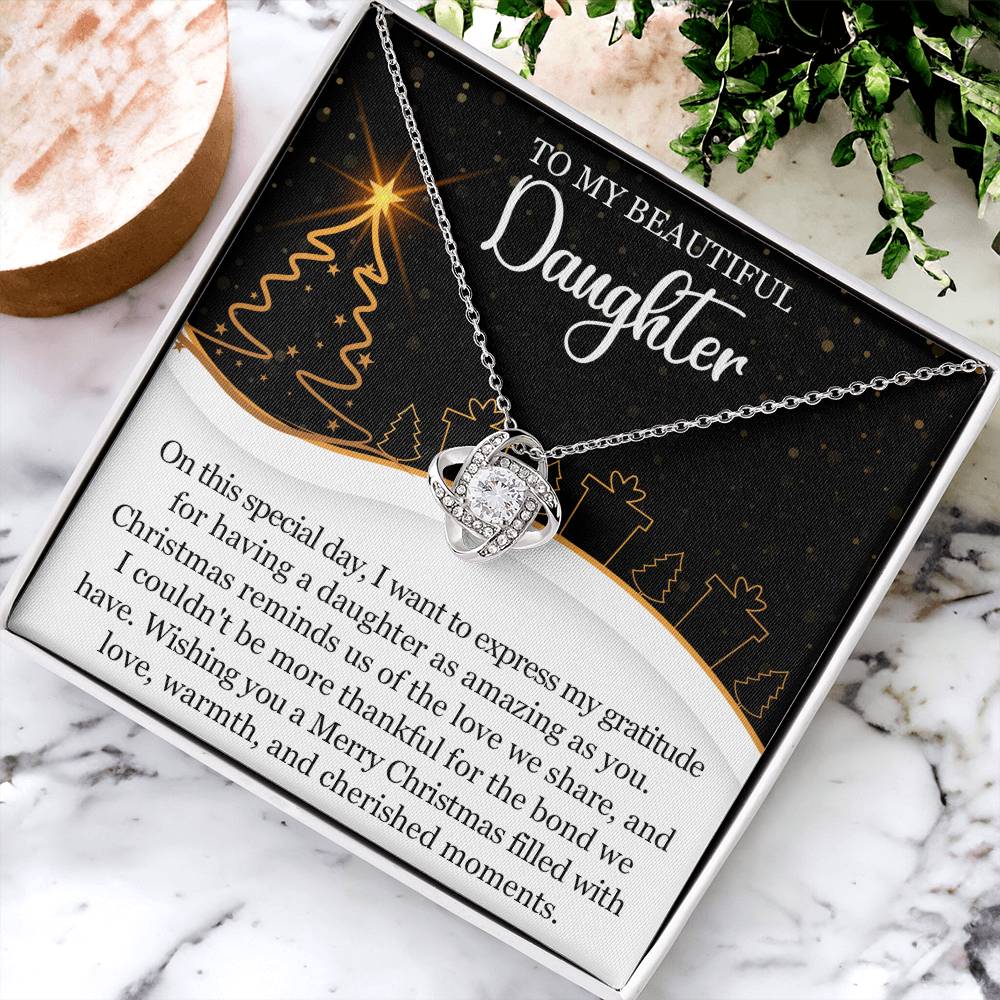 To my Beautiful Daughter Christmas Necklace
