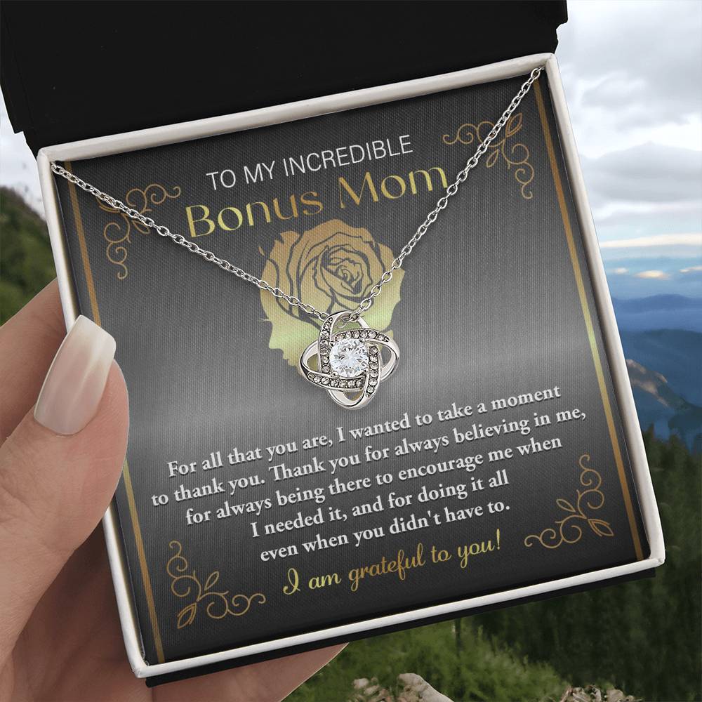To my bonus Mom, I am grateful Necklace