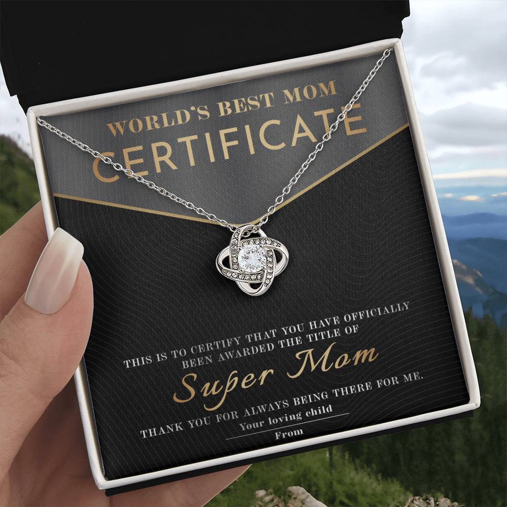 Best Mom Certificate Necklace