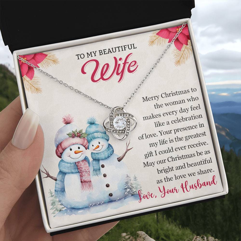 To My Beautiful Wife Christmas Necklace