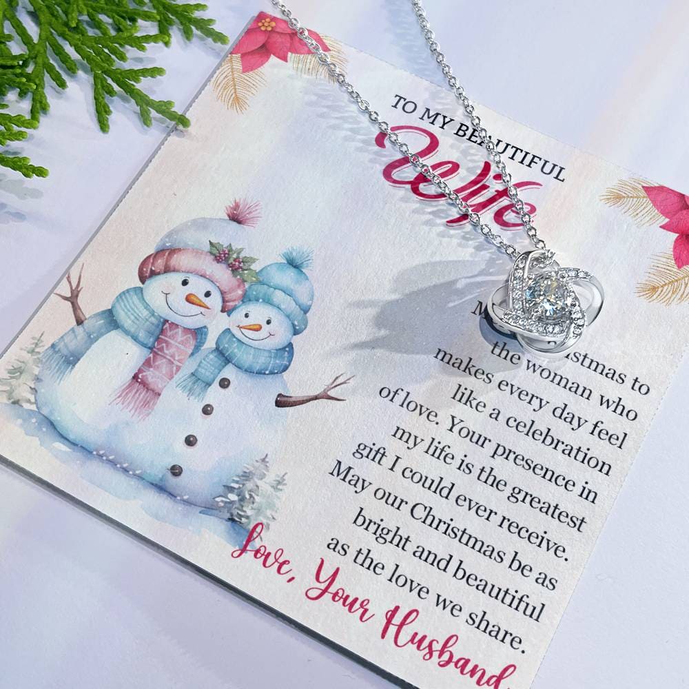 To My Beautiful Wife Christmas Necklace