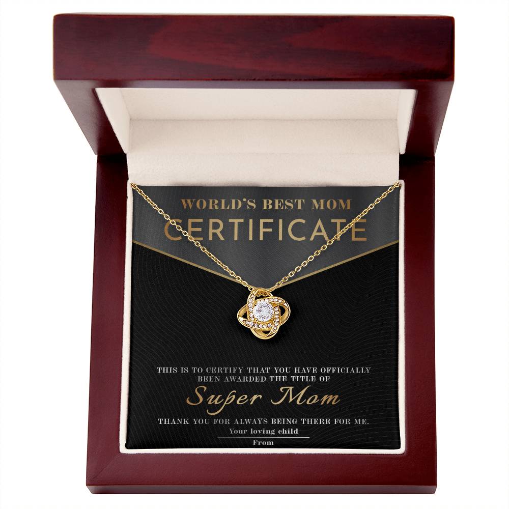 Best Mom Certificate Necklace
