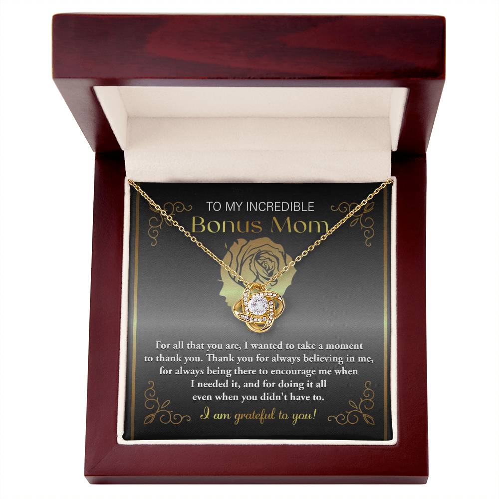To my bonus Mom, I am grateful Necklace