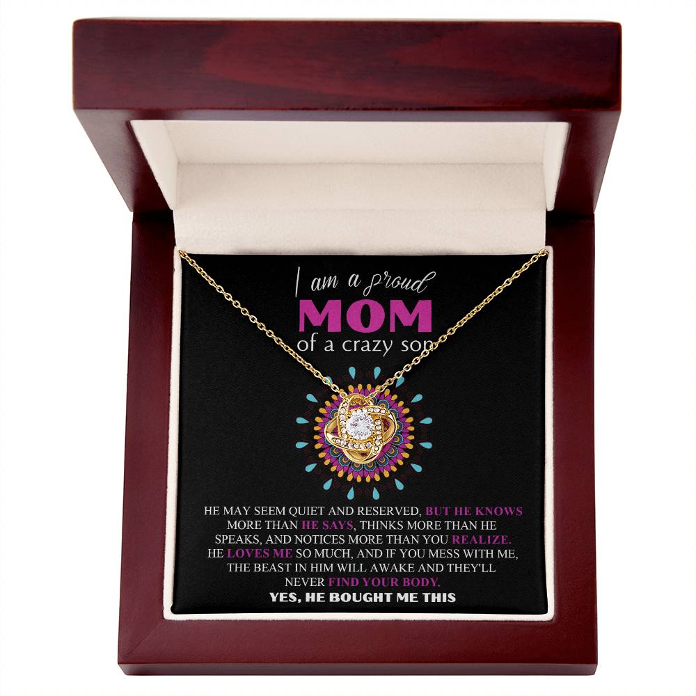 Proud Mom of a Crazy son Necklace
