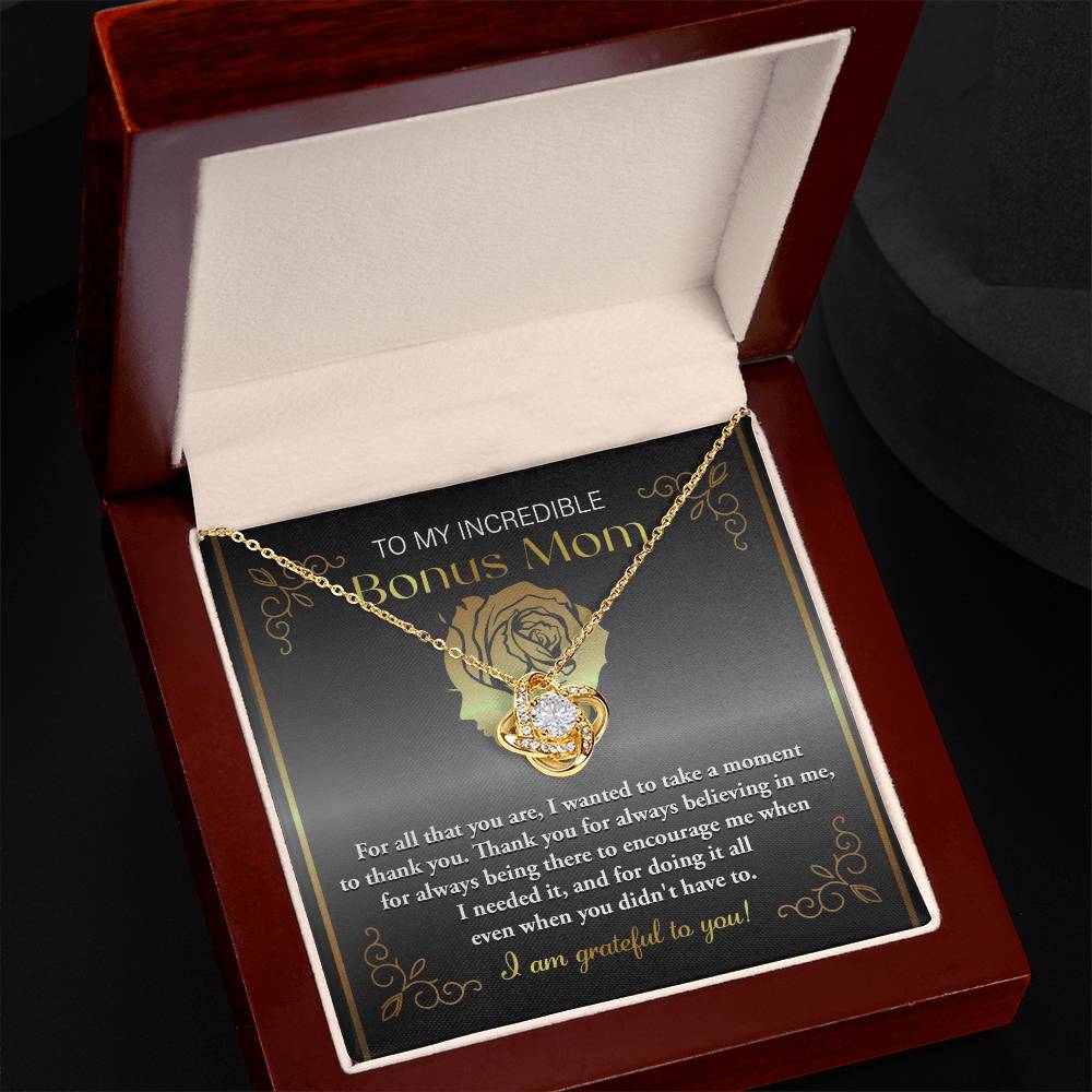 To my bonus Mom, I am grateful Necklace