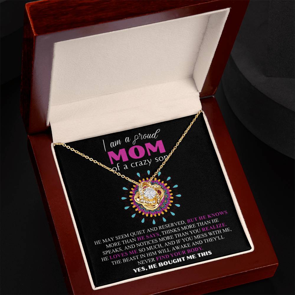 Proud Mom of a Crazy son Necklace