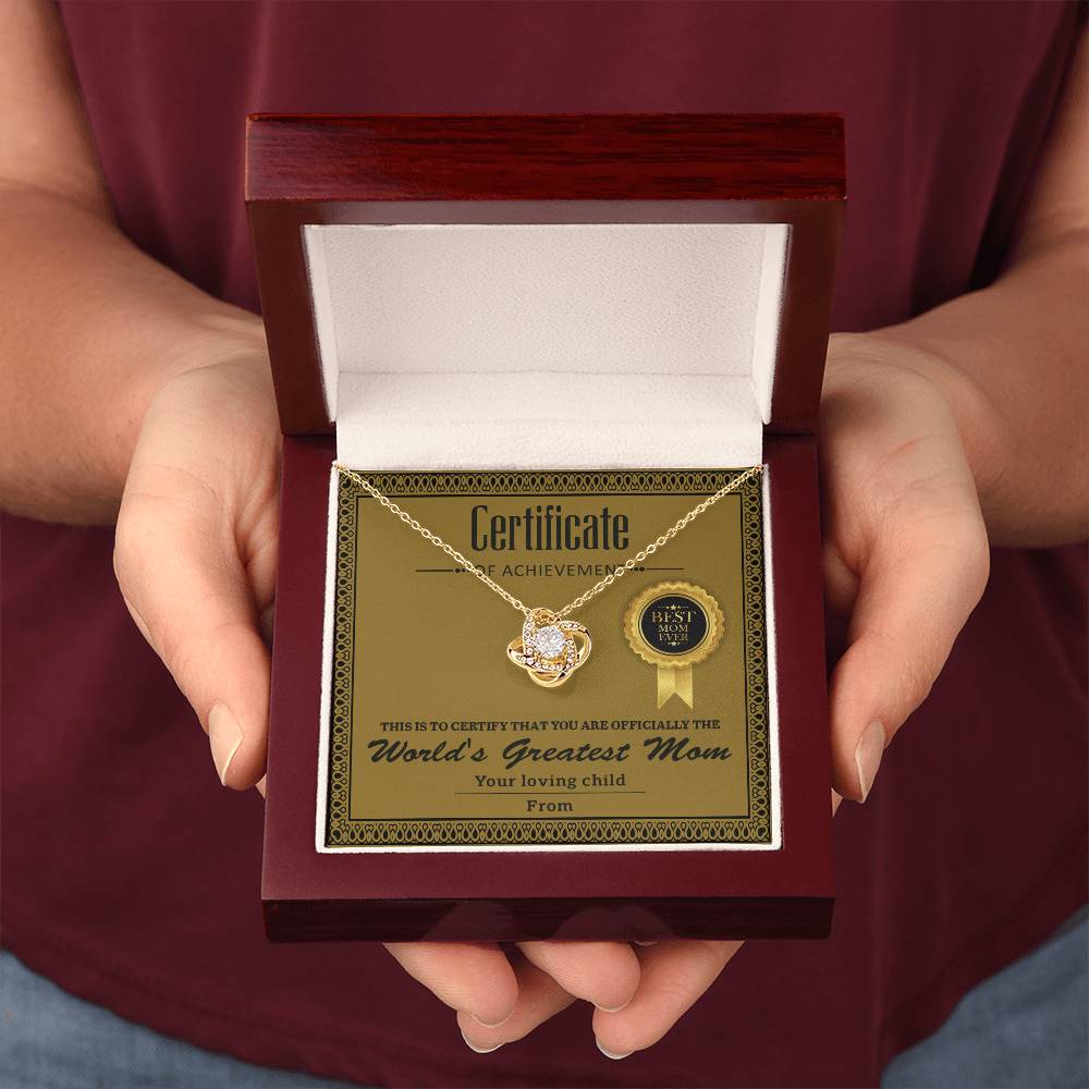 Mom Certificate Of Achievement Necklace