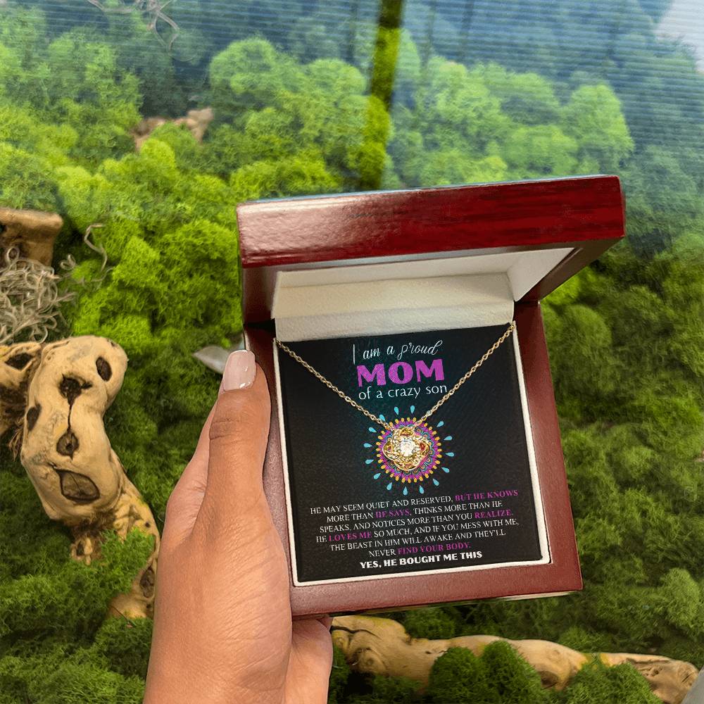 Proud Mom of a Crazy son Necklace