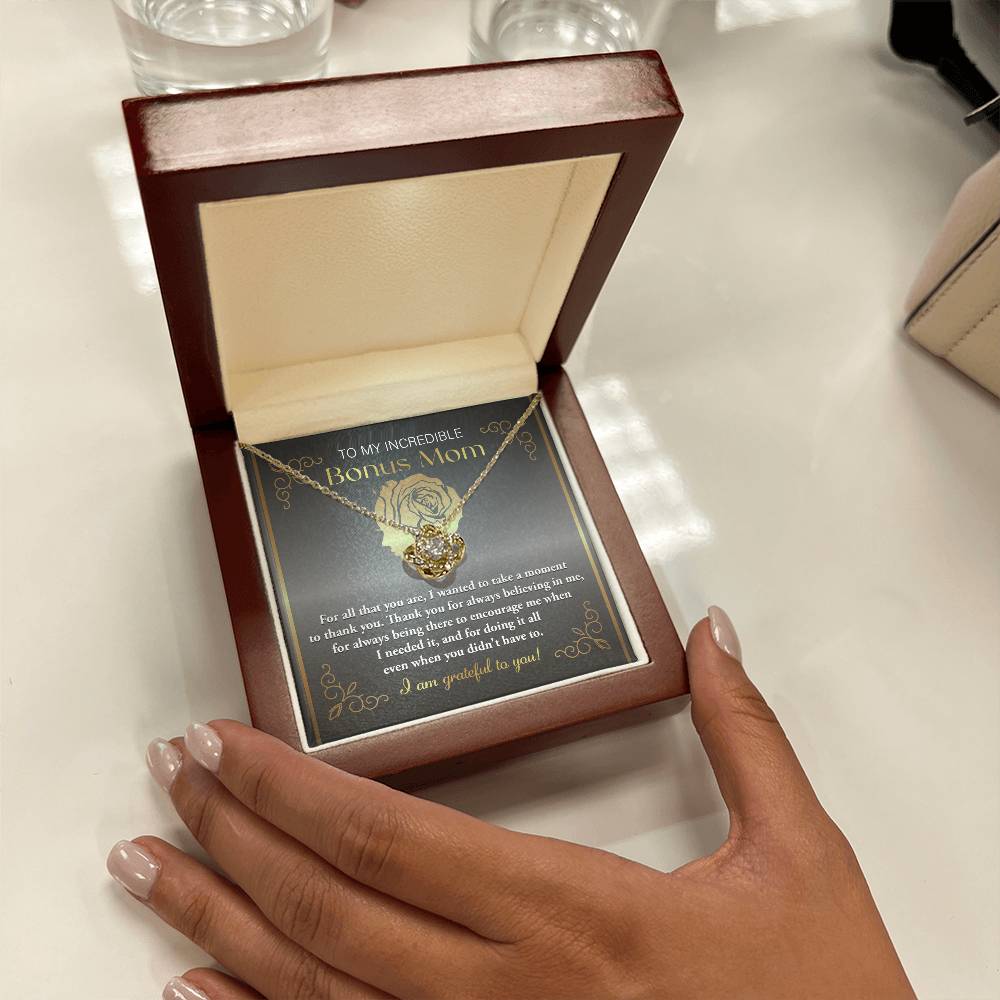 To my bonus Mom, I am grateful Necklace