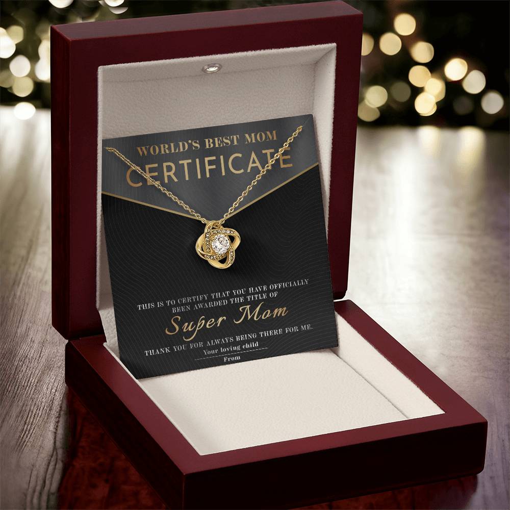 Best Mom Certificate Necklace