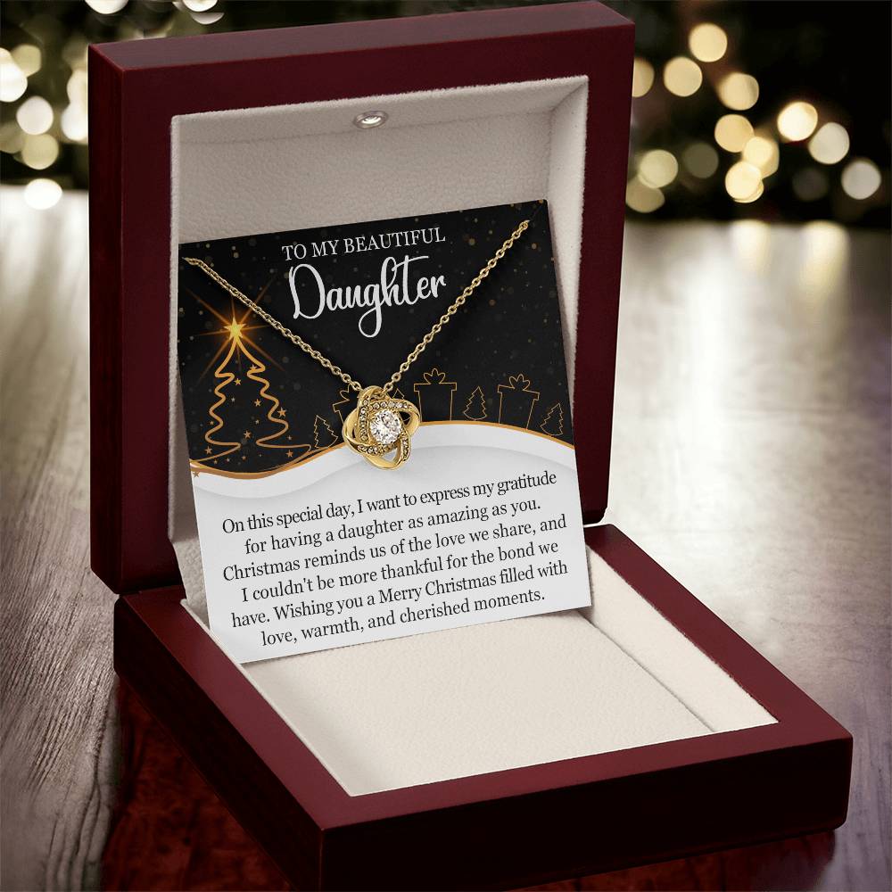 To my Beautiful Daughter Christmas Necklace