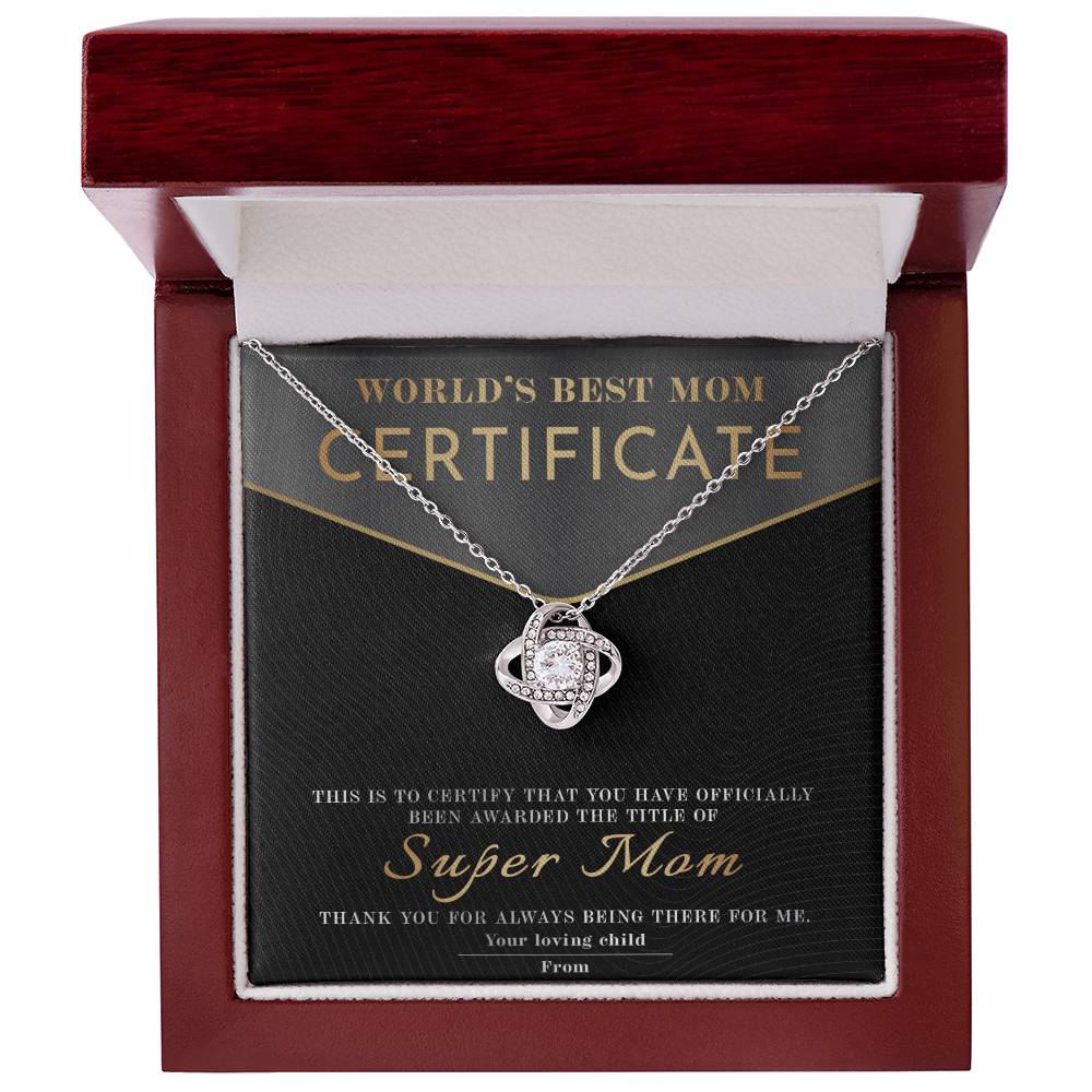 Best Mom Certificate Necklace
