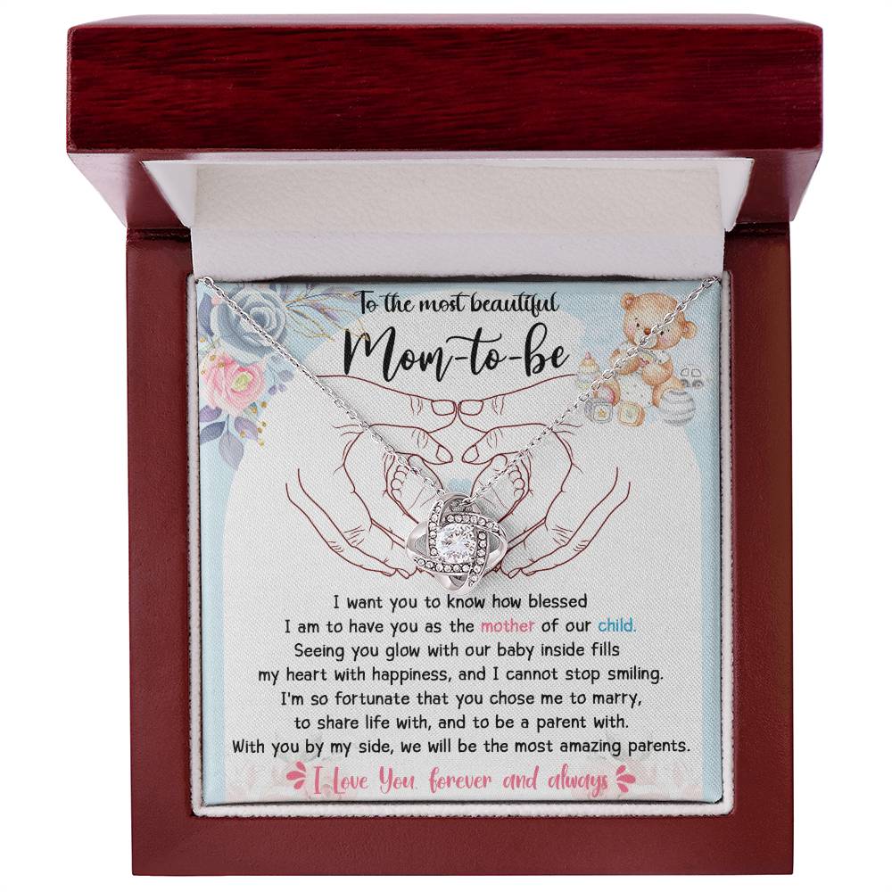 To The most beatiful Mom to be Necklace