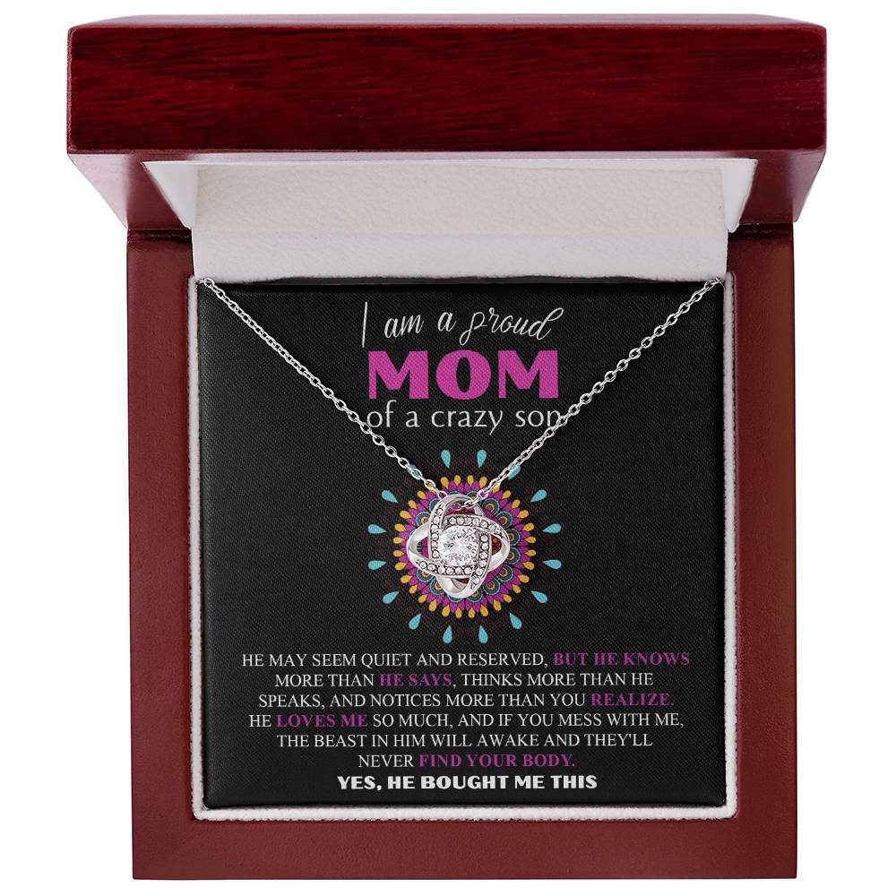 Proud Mom of a Crazy son Necklace