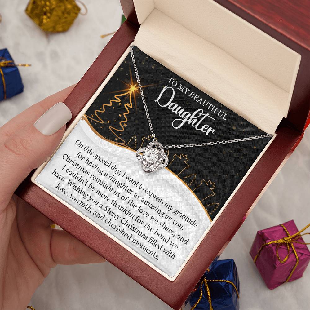 To my Beautiful Daughter Christmas Necklace