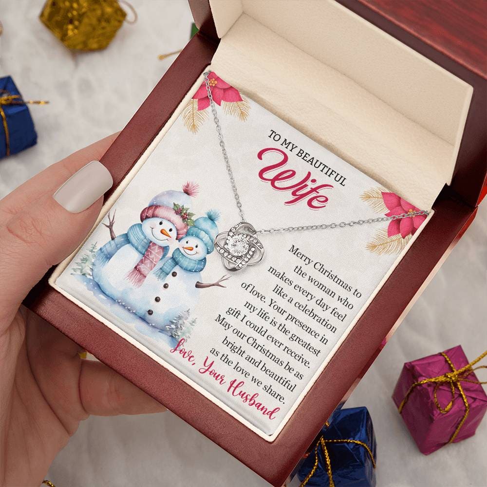 To My Beautiful Wife Christmas Necklace