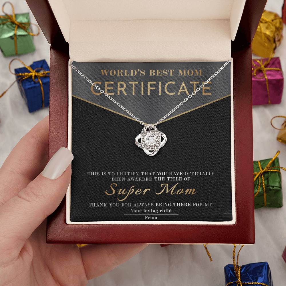 Best Mom Certificate Necklace