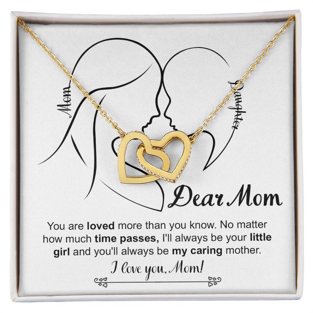 Mom, Your Little Girl Double Heart Necklace