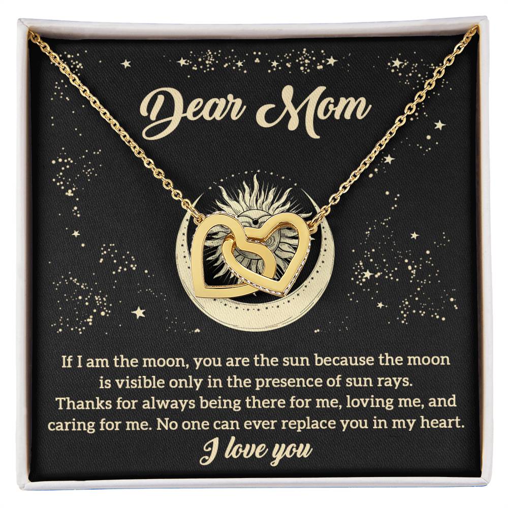 Mom, Always There For Me Double Heart Necklace