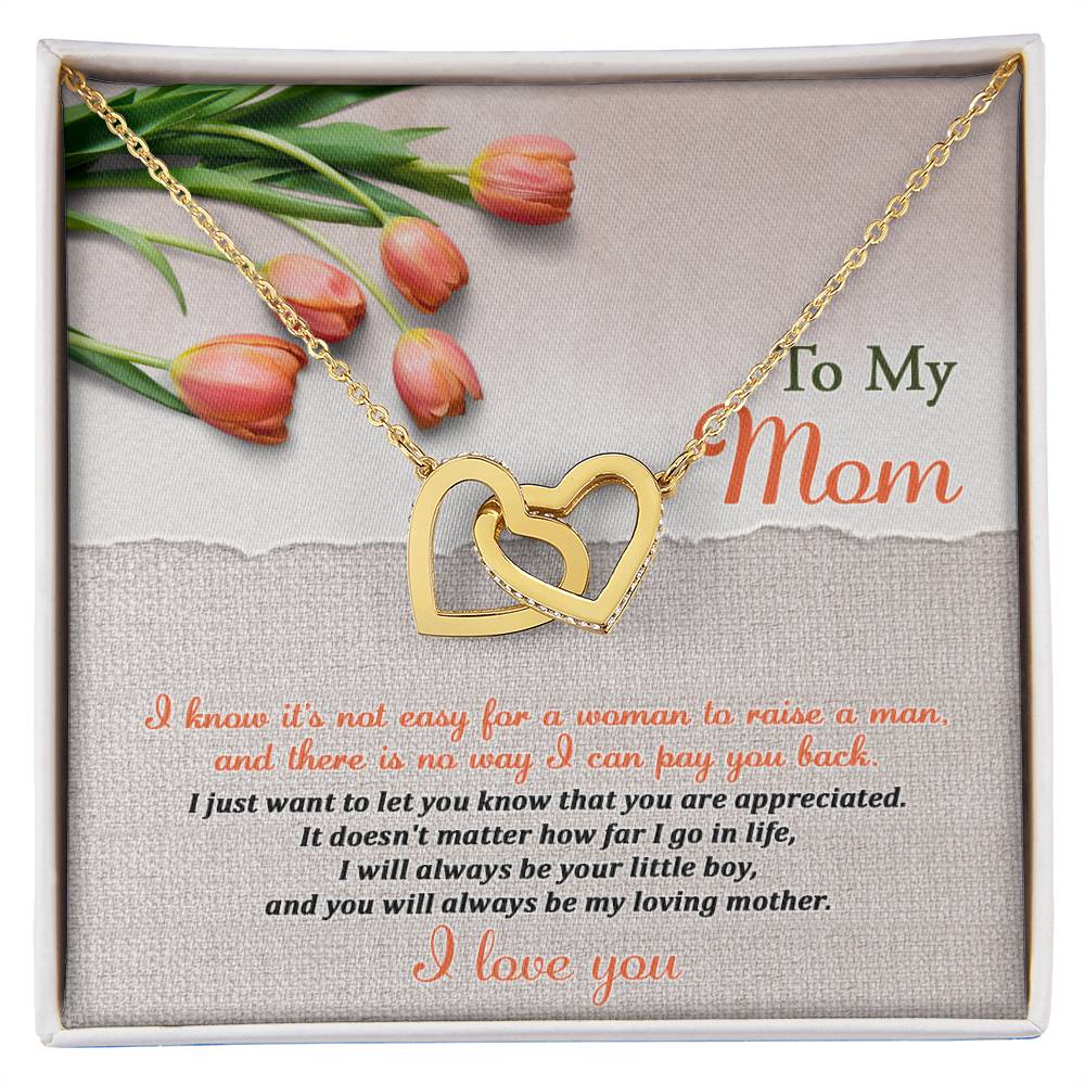 I Love you mom Double Heart Necklace