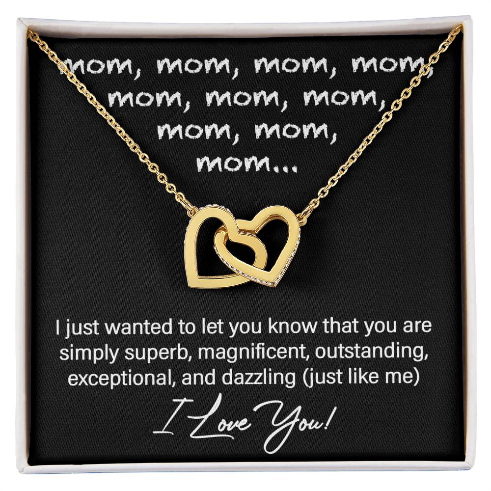 Mom Just Like Me Double Heart Necklace