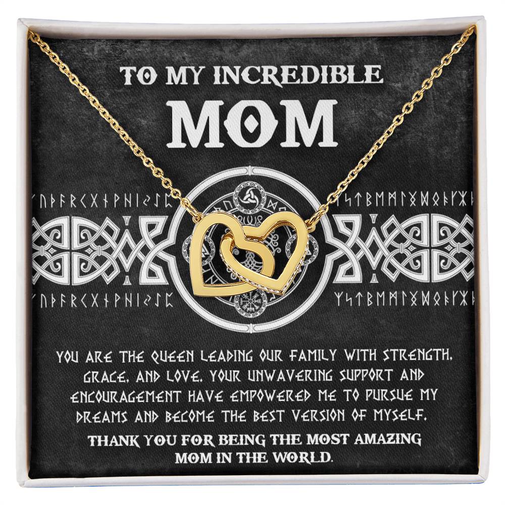 Mom, The Queen 2 Double Heart Necklace
