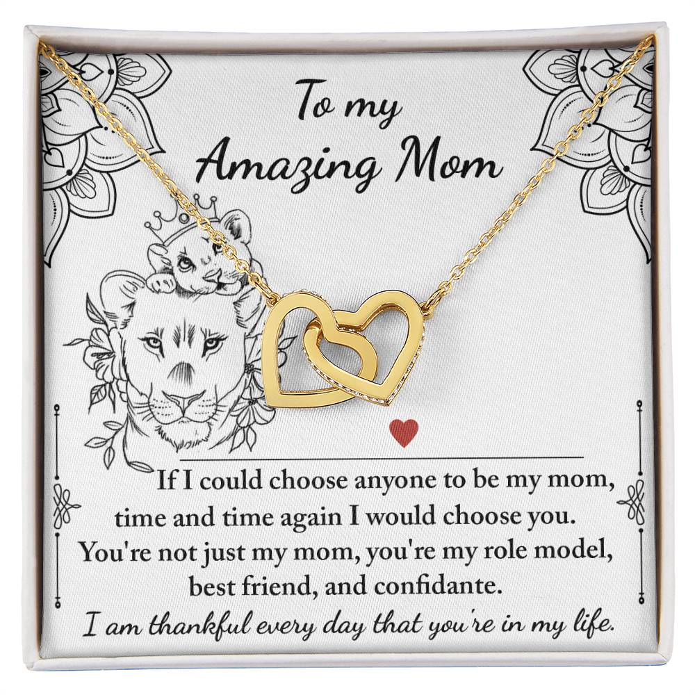 Mom Be, Amazing My Mom Double Heart Necklace