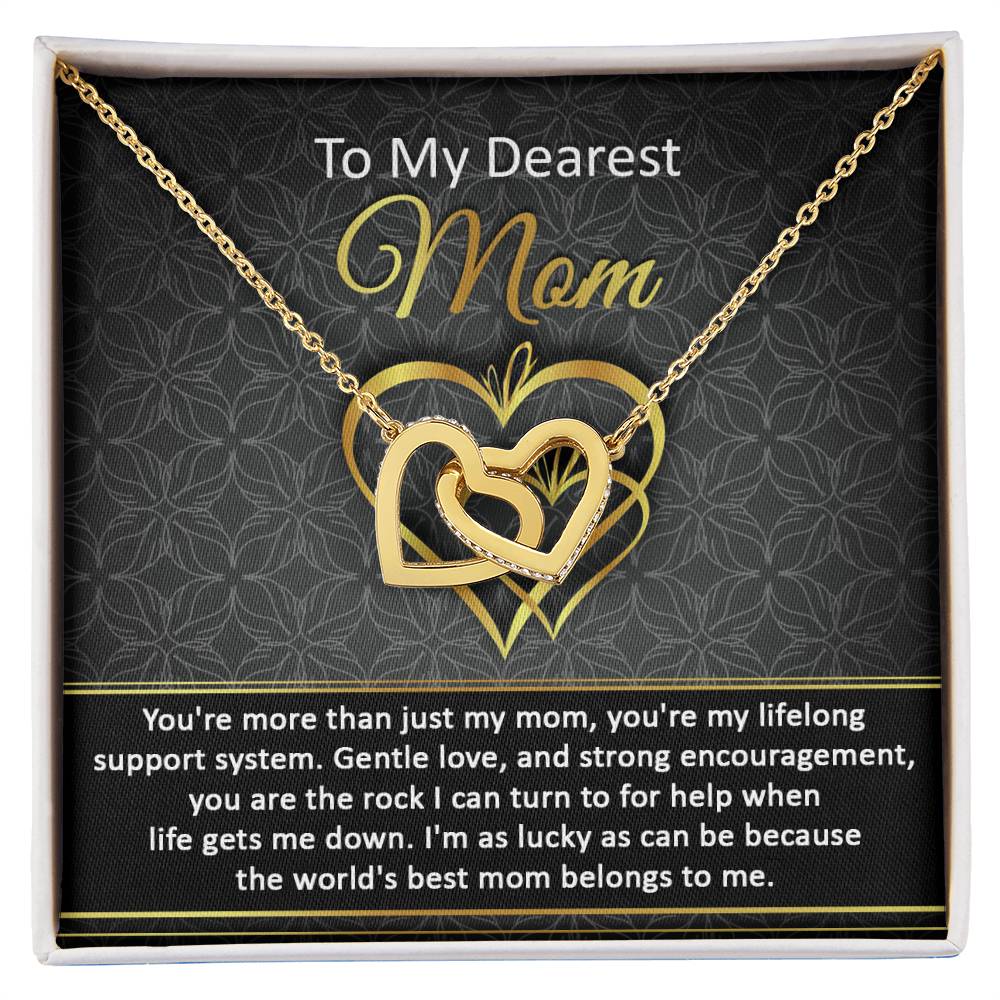 Mom-Belongs To Me Double Heart Necklace