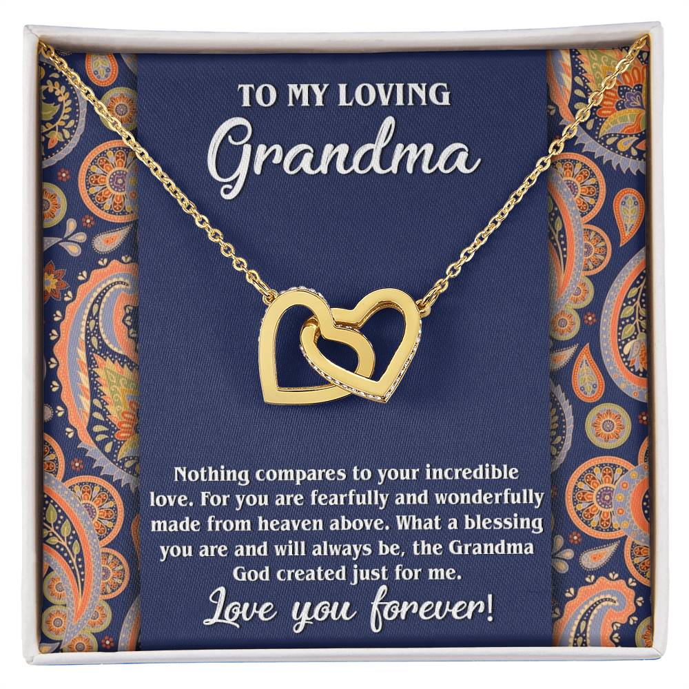 To My Loving Grandma Double Heart Necklace