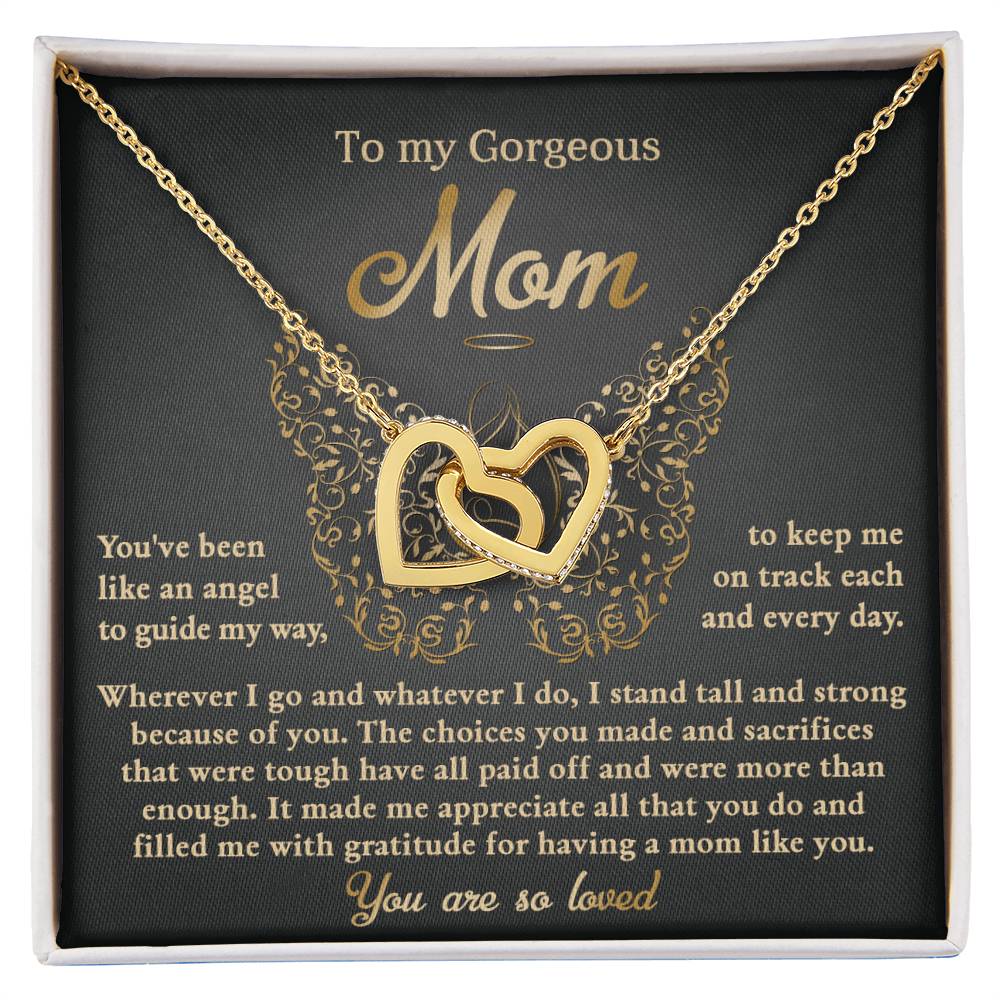 To my Gorgeous Mom - Like An Angel Double Heart Necklace
