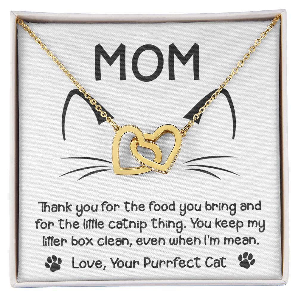 Cat Mom When I'm Mean Double Heart Necklace