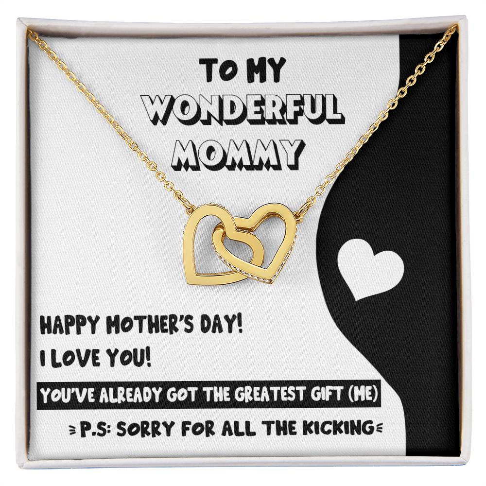 Mom To Be-The Greatest Gift Double Heart Necklace