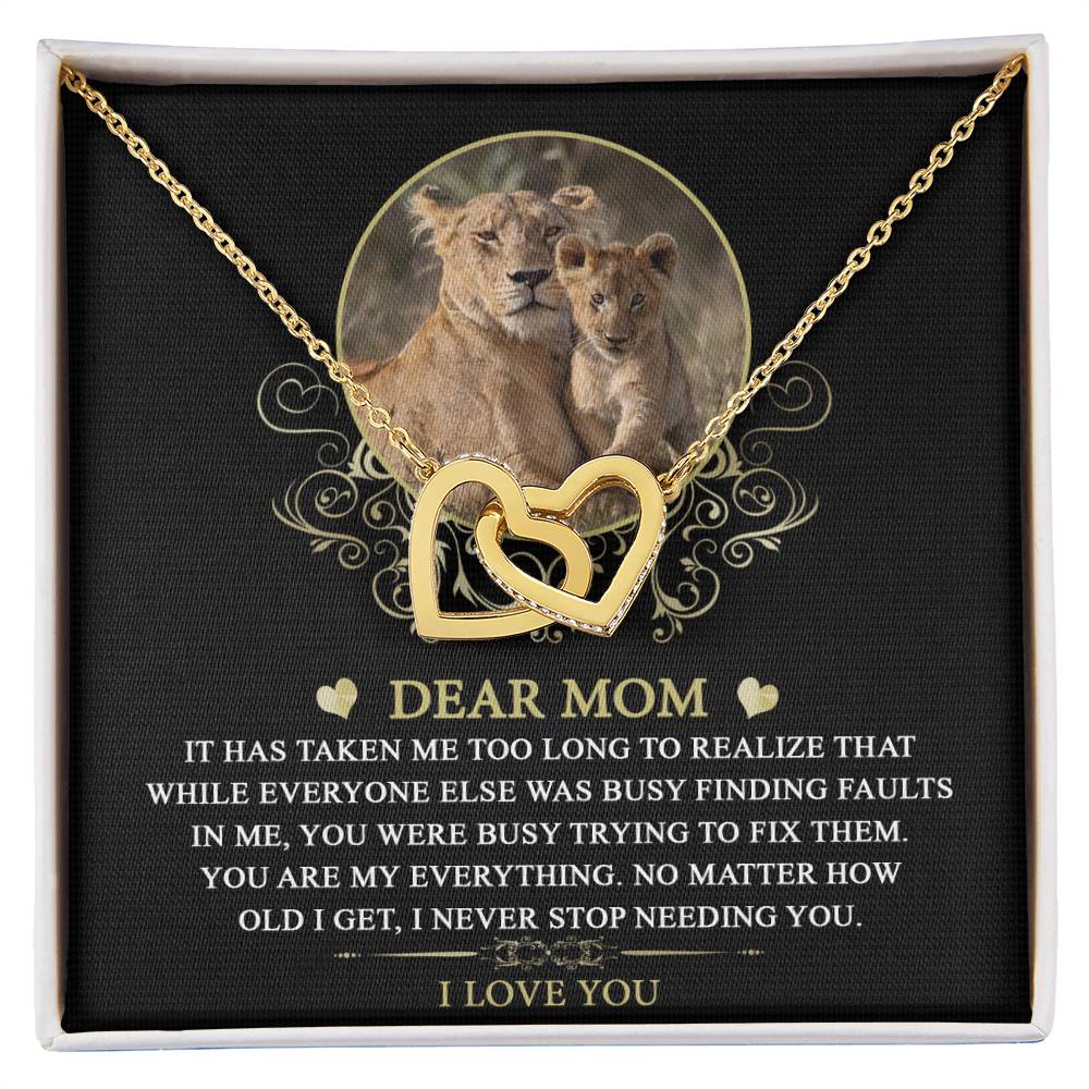 Mom, My Everything Double Heart Necklace
